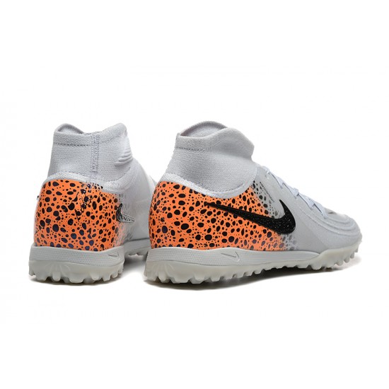 Nike Phantom Luna Elite Turf High top Men White Orange Football Shoes