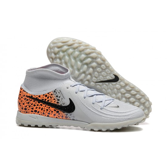 Nike Phantom Luna Elite Turf High top Men White Orange Football Shoes