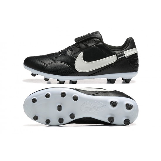 Nike The Premier III Firm Ground Men Black and White Football Shoes