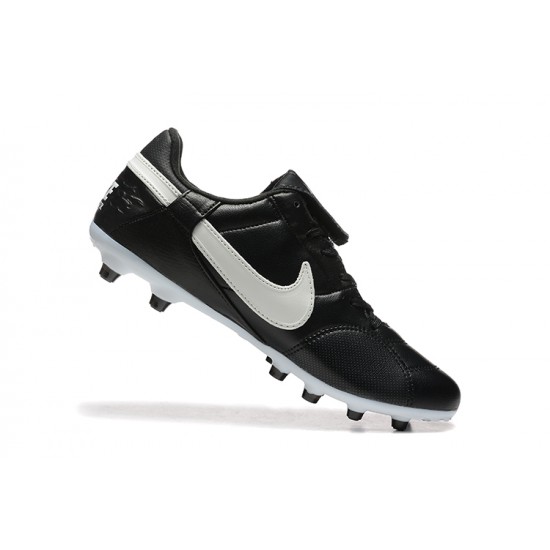 Nike The Premier III Firm Ground Men Black and White Football Shoes