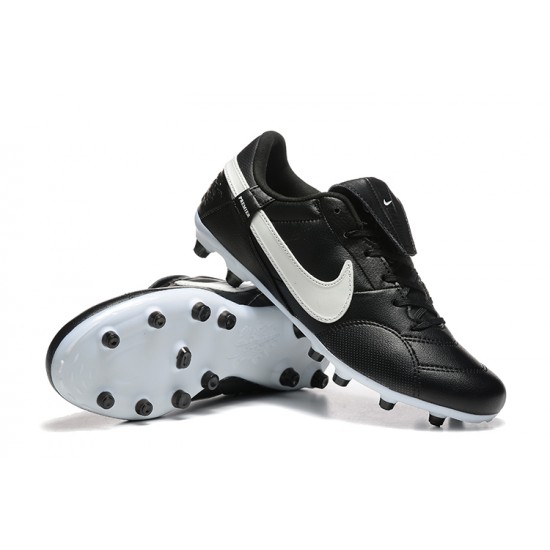 Nike The Premier III Firm Ground Men Black and White Football Shoes