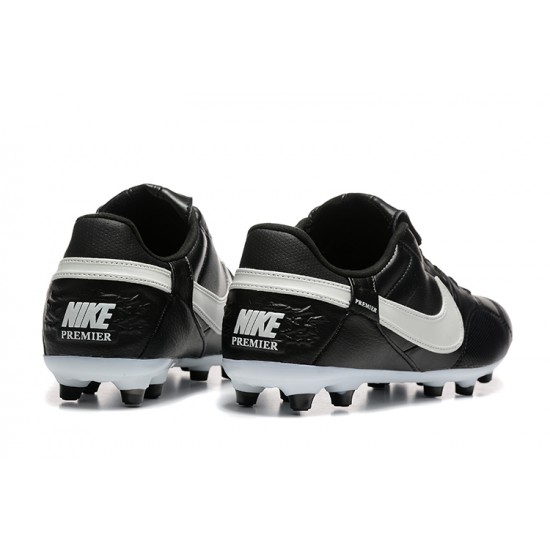 Nike The Premier III Firm Ground Men Black and White Football Shoes