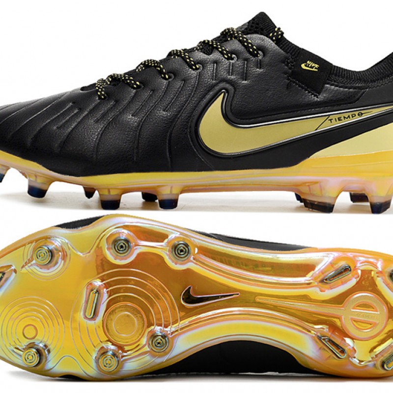 Nike Tiempo Legend 10 Elite Firm Ground Men Black Yellow Football Shoes