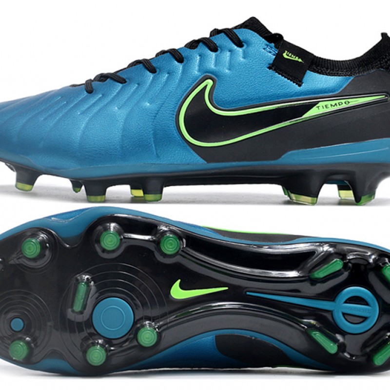 Nike Tiempo Legend 10 Elite Firm Ground Men Blue Black Football Shoes