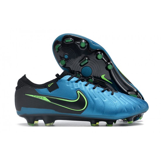 Nike Tiempo Legend 10 Elite Firm Ground Men Blue Black Football Shoes