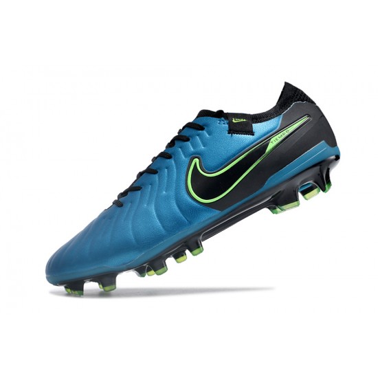 Nike Tiempo Legend 10 Elite Firm Ground Men Blue Black Football Shoes