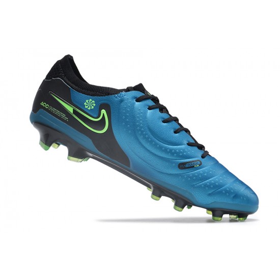 Nike Tiempo Legend 10 Elite Firm Ground Men Blue Black Football Shoes