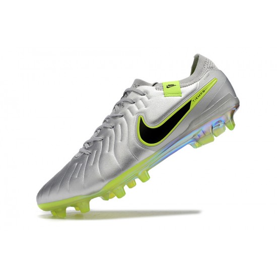 Nike Tiempo Legend 10 Elite Firm Ground Men Silver Football Shoes