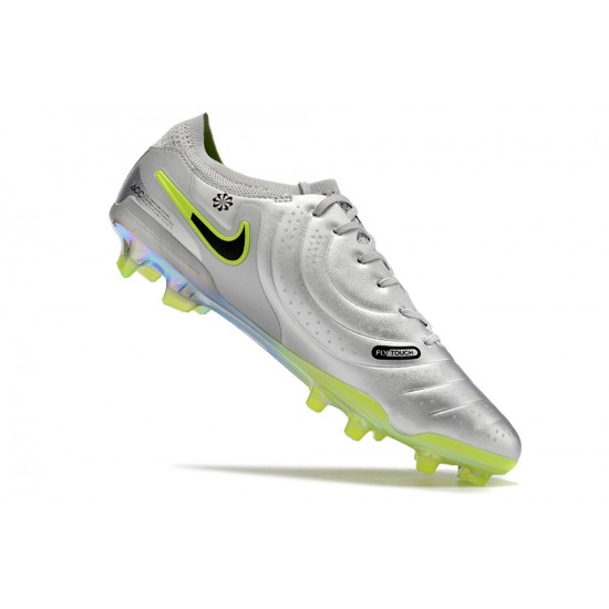 Nike Tiempo Legend 10 Elite Firm Ground Men Silver Football Shoes