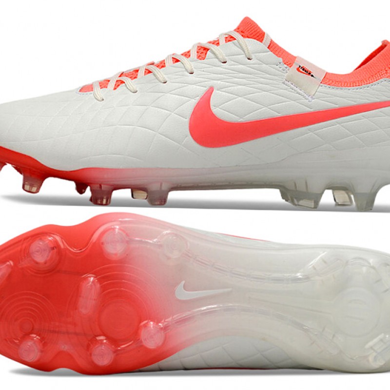 Nike Tiempo Legend 10 Elite Firm Ground Men White Pink Football Shoes