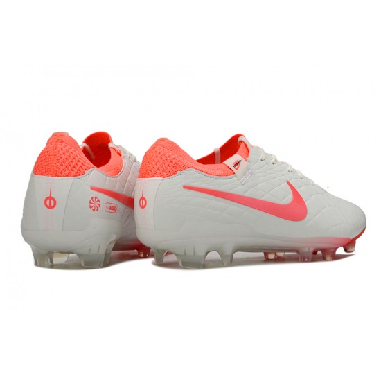 Nike Tiempo Legend 10 Elite Firm Ground Men White Pink Football Shoes