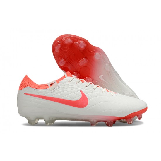 Nike Tiempo Legend 10 Elite Firm Ground Men White Pink Football Shoes