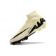 Unisex Nike Air Zoom Mercurial Superfly IX Elite Firm Ground High top Beige Black Football Shoes