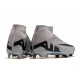 Unisex Nike Air Zoom Mercurial Superfly IX Elite Firm Ground High top Grey Black Football Shoes