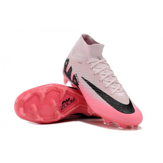 Unisex Nike Air Zoom Mercurial Superfly IX Elite Firm Ground High top Pink Black Football Shoes