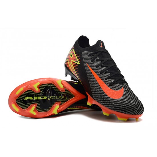 Unisex Nike Air Zoom Mercurial Vapor 16 Elite Firm Ground Black Orange Football Shoes