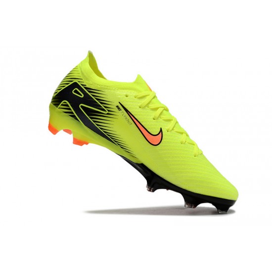 Unisex Nike Air Zoom Mercurial Vapor 16 Elite Firm Ground Chartreuse and Orange Football Shoes