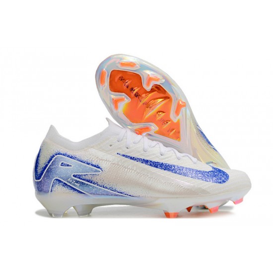 Unisex Nike Air Zoom Mercurial Vapor 16 Elite Firm Ground White Blue Football Shoes