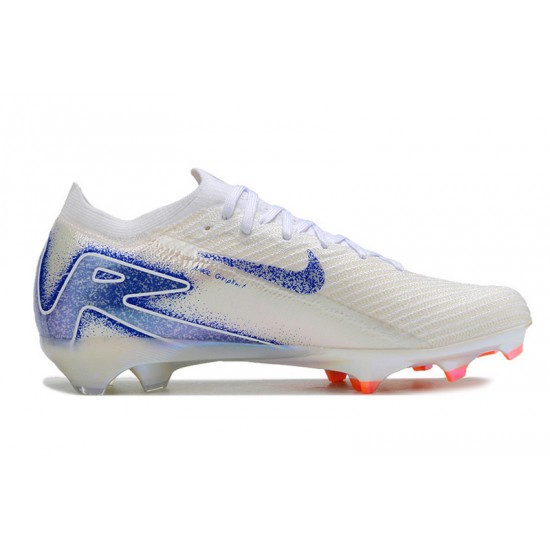 Unisex Nike Air Zoom Mercurial Vapor 16 Elite Firm Ground White Blue Football Shoes