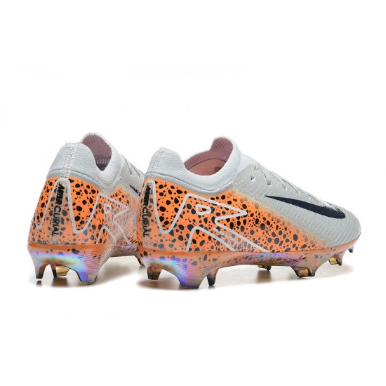 Unisex Nike Air Zoom Mercurial Vapor 16 Elite Firm Ground White and Orange Football Shoes