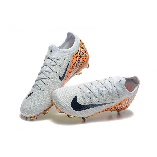 Unisex Nike Air Zoom Mercurial Vapor 16 Elite Firm Ground White and Orange Football Shoes