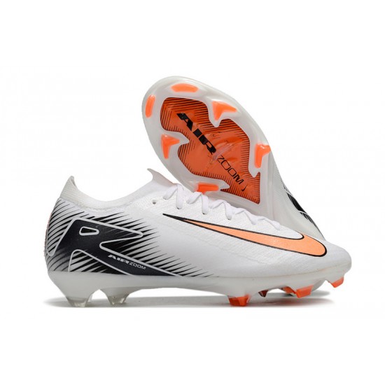 Unisex Nike Air Zoom Mercurial Vapor 16 Elite Firm Ground White and Orange Football Shoes