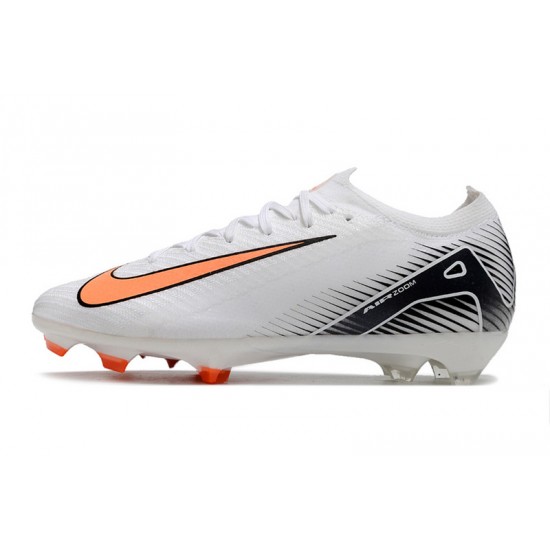 Unisex Nike Air Zoom Mercurial Vapor 16 Elite Firm Ground White and Orange Football Shoes