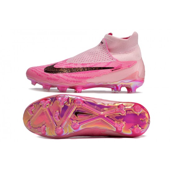 Unisex Nike Phantom GX Elite Firm Ground High top Pink Football Shoes