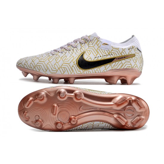 Unisex Nike Tiempo Legend 10 Elite Firm Ground Gold White Football Shoes