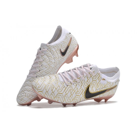 Unisex Nike Tiempo Legend 10 Elite Firm Ground Gold White Football Shoes