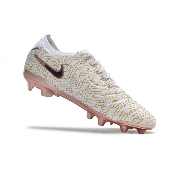 Unisex Nike Tiempo Legend 10 Elite Firm Ground Gold White Football Shoes