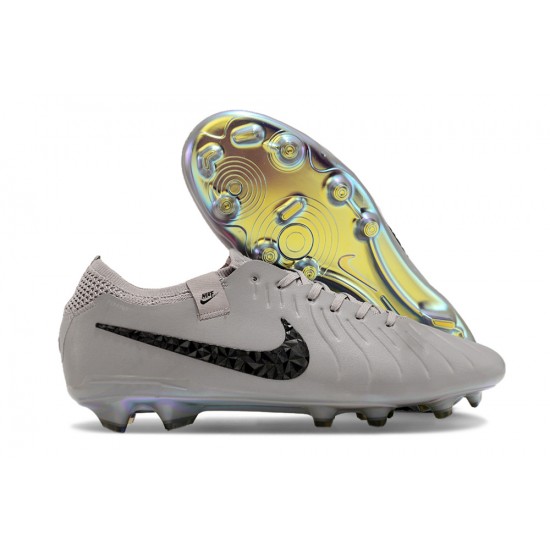 Unisex Nike Tiempo Legend 10 Elite Firm Ground Grey Gold Football Shoes