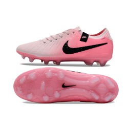 Unisex Nike Tiempo Legend 10 Elite Firm Ground Pink and White Football Shoes