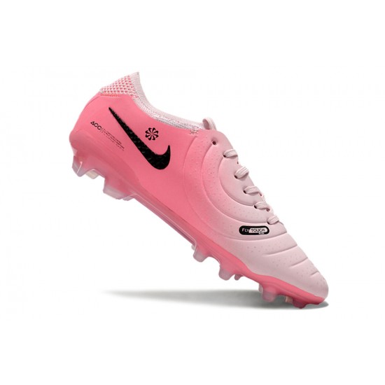 Unisex Nike Tiempo Legend 10 Elite Firm Ground Pink and White Football Shoes