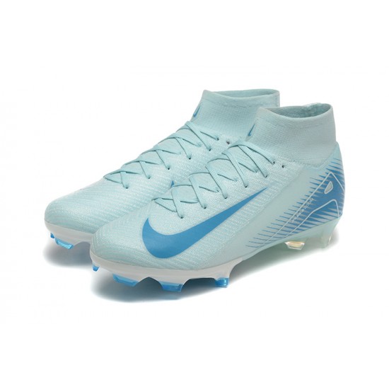 Nike Air Zoom Mercurial Superfly 10 Elite FG High Top Blue Grey Football Boots & Shoes