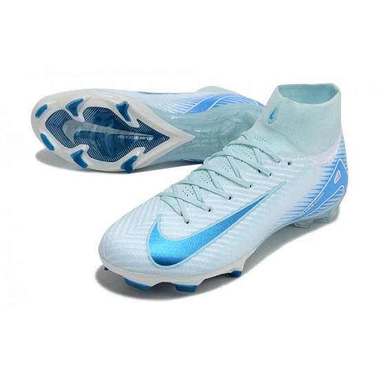 Nike Air Zoom Mercurial Superfly 10 Elite FG Ltblue Deep Blue Football Boots & Shoes