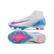 Nike Air Zoom Mercurial Superfly 10 Elite FG White Pink Ltblue High Top Football Boots & Shoes