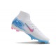 Nike Air Zoom Mercurial Superfly 10 Elite FG White Pink Ltblue High Top Football Boots & Shoes