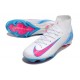 Nike Air Zoom Mercurial Superfly 10 Elite FG White Pink Ltblue High Top Football Boots & Shoes