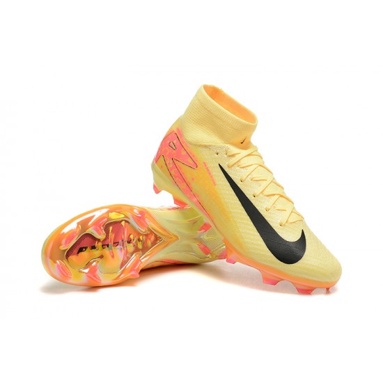 Nike Air Zoom Mercurial Superfly 10 Elite FG Yellow Black Pink High Top Football Boots & Shoes