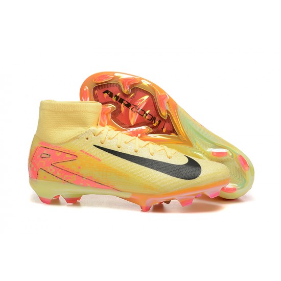 Nike Air Zoom Mercurial Superfly 10 Elite FG Yellow Black Pink High Top Football Boots & Shoes