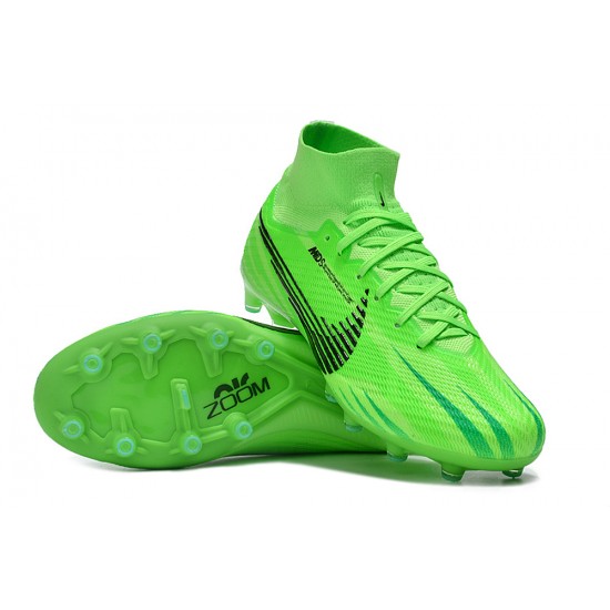 Nike Air Zoom Mercurial Superfly 9 Elite AG High Top Football Boots & Shoes Green Black