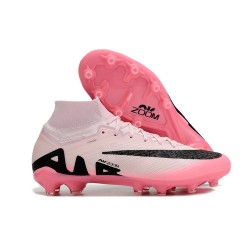 Nike Air Zoom Mercurial Superfly 9 Elite AG High Top Football Boots & Shoes Pink White Black 