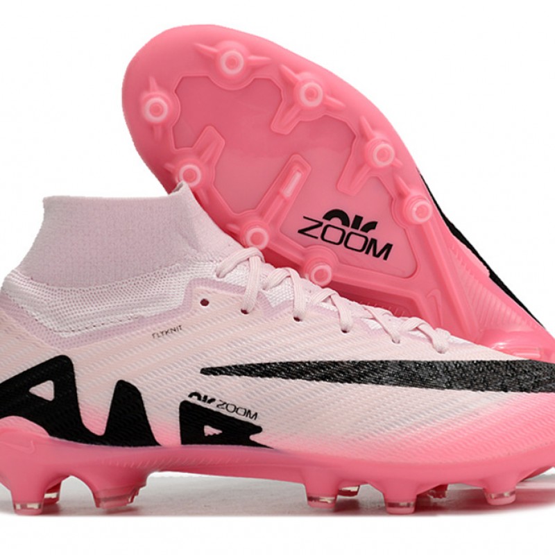 Nike Air Zoom Mercurial Superfly 9 Elite AG High Top Football Boots & Shoes Pink White Black 