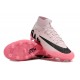 Nike Air Zoom Mercurial Superfly 9 Elite AG High Top Football Boots & Shoes Pink White Black