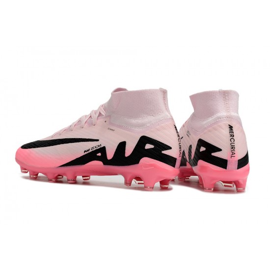 Nike Air Zoom Mercurial Superfly 9 Elite AG High Top Football Boots & Shoes Pink White Black