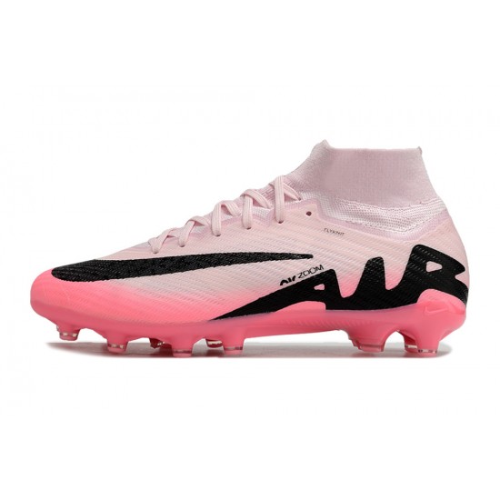 Nike Air Zoom Mercurial Superfly 9 Elite AG High Top Football Boots & Shoes Pink White Black