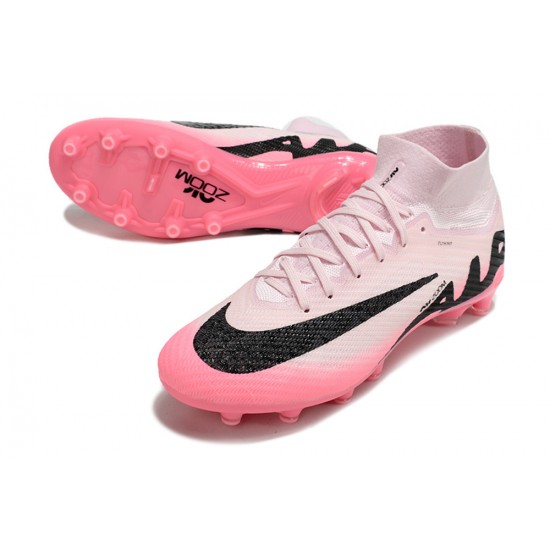 Nike Air Zoom Mercurial Superfly 9 Elite AG High Top Football Boots & Shoes Pink White Black