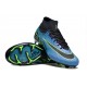 Nike Air Zoom Mercurial Superfly 9 Elite FG High Top Football Boots & Shoes Black Green Blue