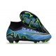 Nike Air Zoom Mercurial Superfly 9 Elite FG High Top Football Boots & Shoes Black Green Blue